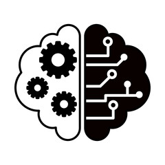 ai Brain icon isolated on white background