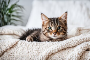 
A Cat That Is Laying Down On A Blanket, Photo Of A Cat, Cute Cat Photo, Cat Photo, Maine Coon, Cute Cat, A Cute Cat, Beautiful Cat, Awesome Cat, Serious Looking Mainecoon Cat, A Sick Cat Laying In A 