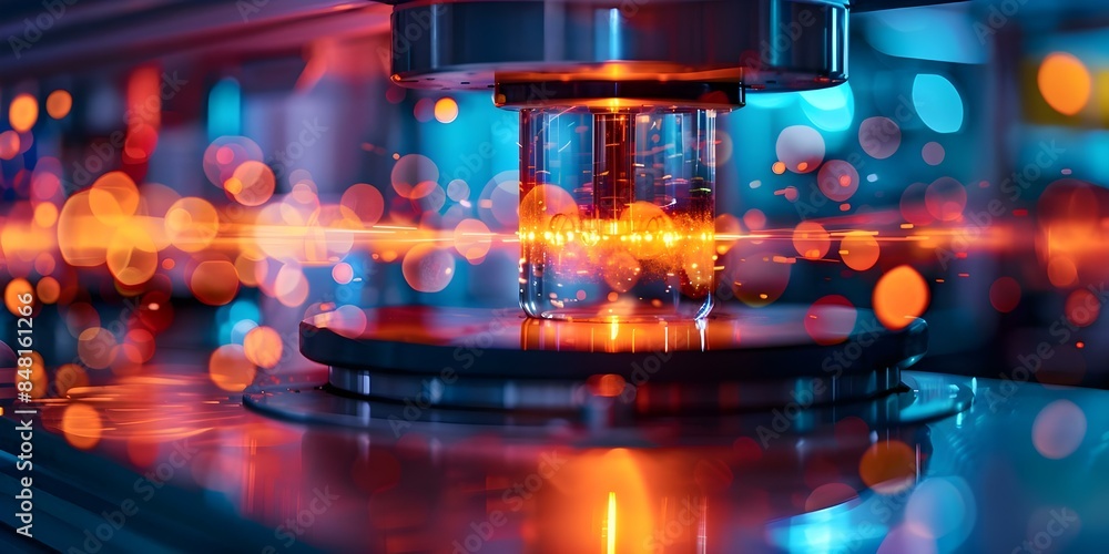 Poster uncertainty principle a quantum experiment narrative. concept quantum mechanics, uncertainty princip