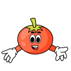 cartoon tomato illustration with cute expressions and style. for a healthy living logo or sticker