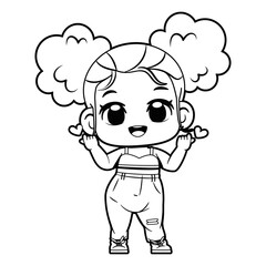 Vector Cute Girl Character Cartoon Illustration Isolated