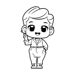 Vector Cute Boy Character Cartoon Illustration Isolated