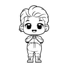 Vector Cute Boy Character Cartoon Illustration Isolated