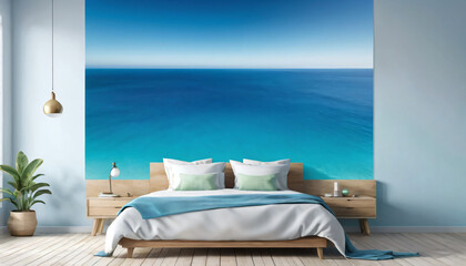 Dive into a world of tranquility with our ocean blue gradient seascape. This captivating 16:9 aspect ratio image captures the beauty of the sea with its seamless blend of deep blues and serene aquamar