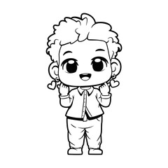 Vector Cute Boy Character Cartoon Illustration Isolated