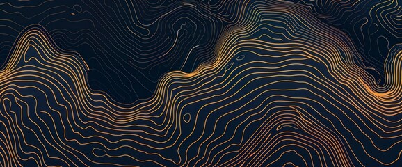 Immerse yourself in an abstract mountain landscape characterized by dynamic lines and graceful curves, evoking a sense of natural beauty and serenity.