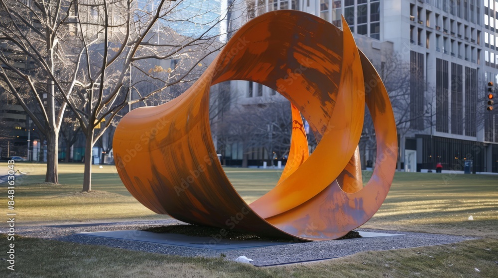 Poster analyze the influence of abstract sculpture in public art installations. how do abstract forms inter