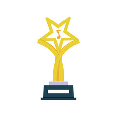 Vector Trophy Golden Awards Music Illustration Isolated