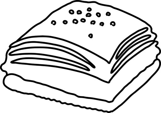 recommend clip art: Baklava outline Hand drawn.