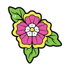 Vector Mugunghwa National Flower Korea Cartoon Illustration Isolated