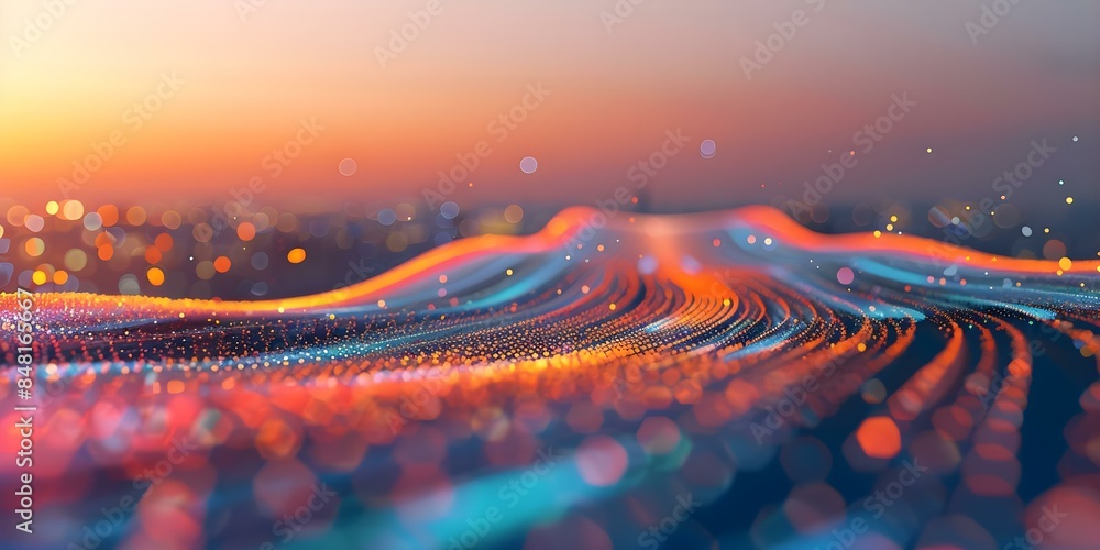 Poster visualizing company growth a colorful and dynamic digital progress map. concept company growth, visu