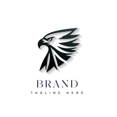 Minimalist Eagle Vector Logo Design 