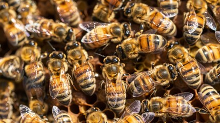 Bees clustering around their hive entrance, a sign of a healthy and active bee colony