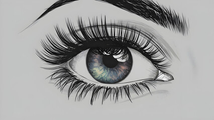Artistic Insight into an Eye A Close up Sketch with Depth and Texture
