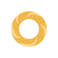 Vector Turkish Simit Traditional Cartoon Illustration Isolated