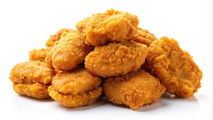 Collection set of fried chicken nugget isolated on background, fried, chicken, nugget, fast food, crispy, delicious, breaded
