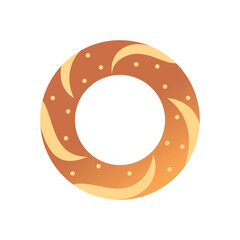 Vector Turkish Simit Traditional Cartoon Illustration Isolated