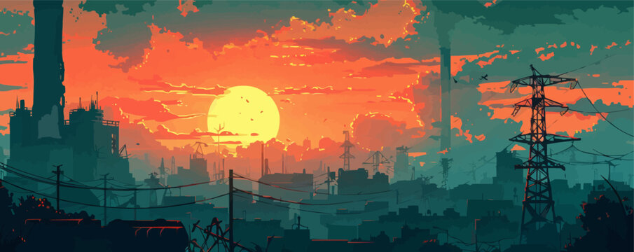 Nukleare Apokalypse. vector simple illustration