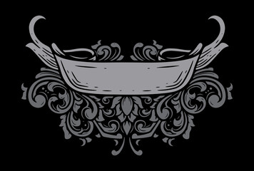 vector classic vintage ribbon ornament