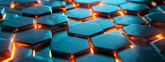 Fototapeta premium Geometric Elegance: Hexagonal Light Play