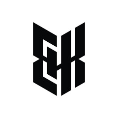 EHK letter logo, EHK or E K letter alphabet logo