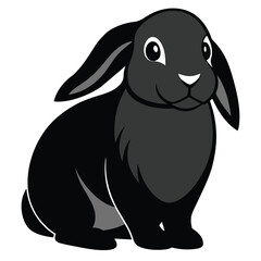 Solid color French Lop animal vector design