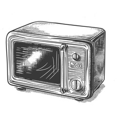 microwave with engraving style black color only