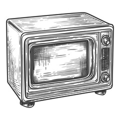 microwave with engraving style black color only