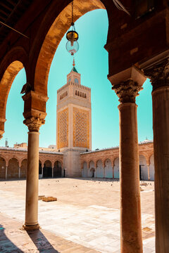 Zitouna Mosque, Located in the heart of Tunis' medina, this important mosque was founded in 734 and built on a site once occupied by a church. It was totally rebuilt in the 9th century and restored
