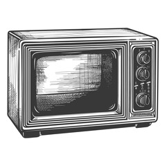 microwave with engraving style black color only