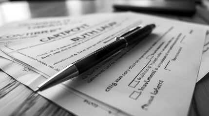 Close-Up of Contract Papers with Signature and Pen