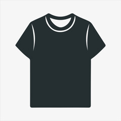 A trendy T-shirt vector silhouette with a white background.