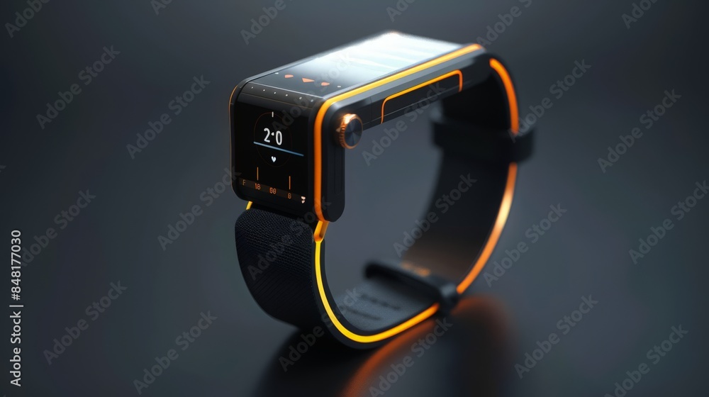 Poster create a smart wearable device that monitors health metrics and provides real-time feedback.