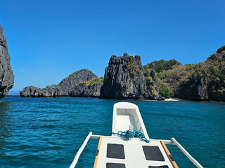 Clear water and beautiful landscape of lagoon located in Palawan in the Philippines