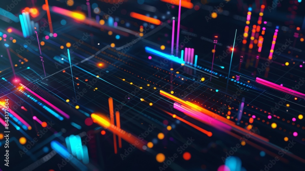 Poster create a visualization of social media analytics and metrics tracking engagement