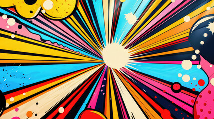 Fototapeta premium Classic And Colorful Pop Art Comic Background