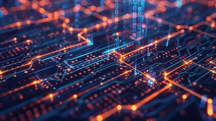 Create an image of a digital currency transaction taking place securely over a blockchain network.