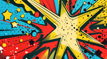 Fototapeta premium Classic And Colorful Pop Art Comic Background