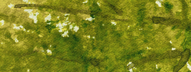 Abstract art background dark green colors. Watercolor painting on canvas with olive stains and gradient.