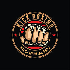 Kick Boxing and Mixed Martial arts Logo Vector