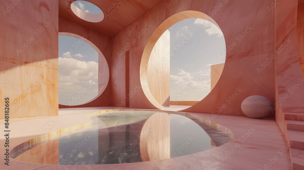 Poster explore the concept of abstract architecture in virtual environments. how do designers create immers