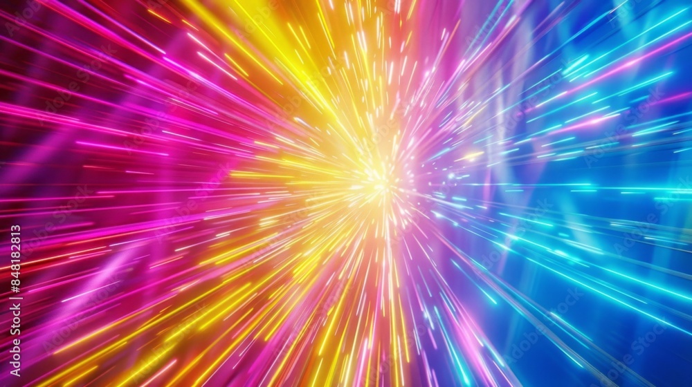 Poster a colorful explosion of light with a rainbow of colors