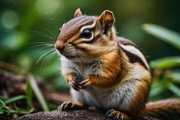 Obraz premium Chipmunk Posing in Natural Setting