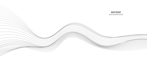 Abstract vector modern background with grey wavy lines and particles. EPS10