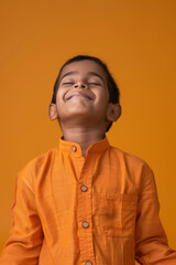 Obraz premium an Indian child feeling joyful on a studio background