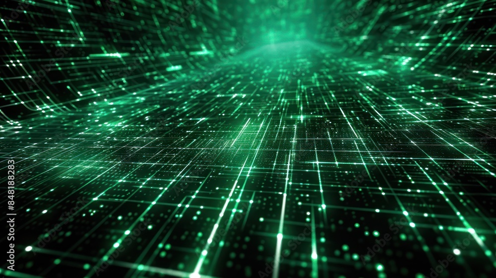 Wall mural capture the essence of future technology with a photo of a digital science fiction matrix background