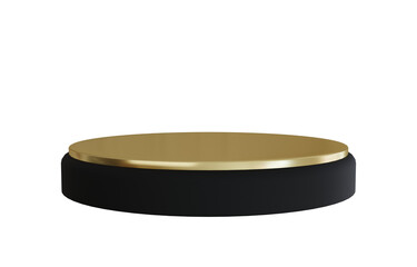 3d gold black stage podium.