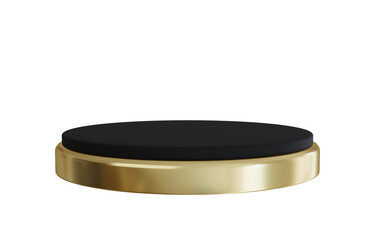 3d gold black stage podium.