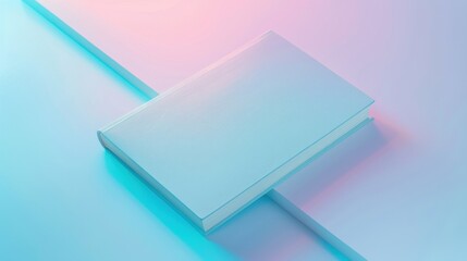 A premium sketchbook with a minimalist cover, displayed on a clear background with soft pastel gradients, highlighting its elegance and suitability for artists. 