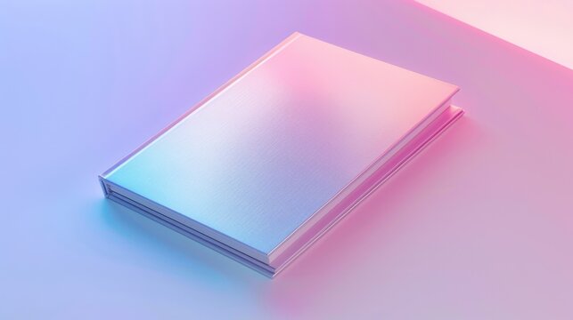 A premium sketchbook with a minimalist cover, displayed on a clear background with soft pastel gradients, highlighting its elegance and suitability for artists. 